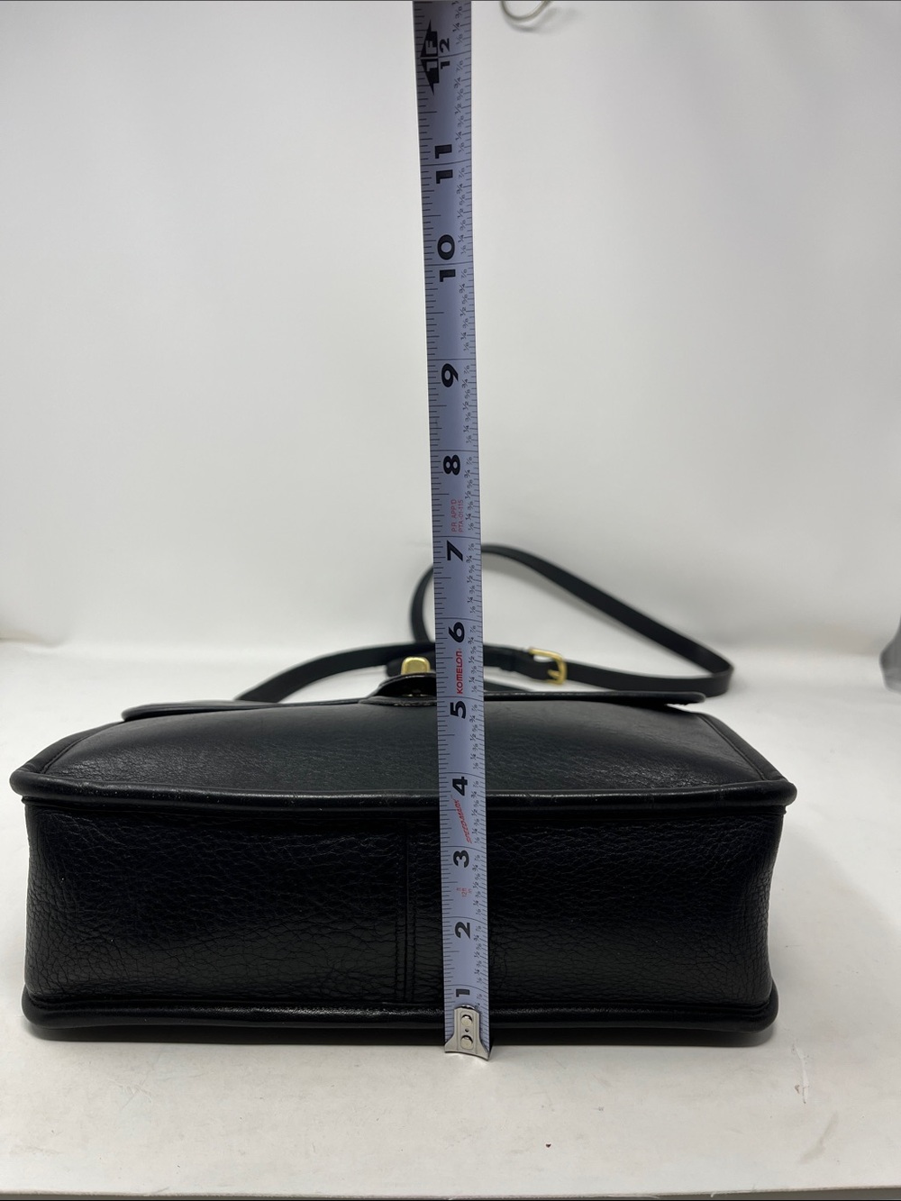 COACH VINTAGE WILLIS 1995 Black Leather TWISTLOCK BRIEFCASE BAG BRASS HARDWARE - Picture 9 of 16